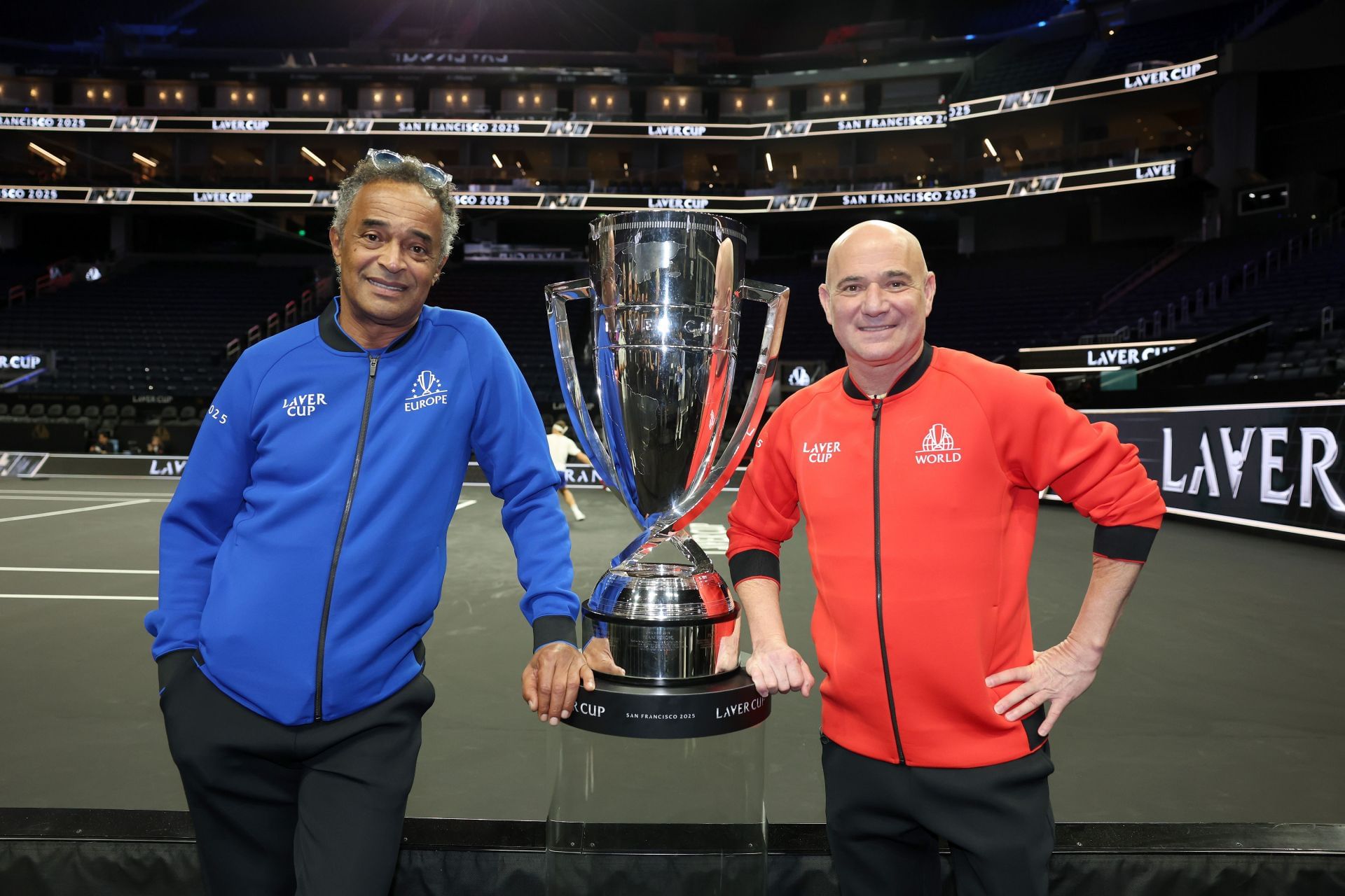 Yannick Noah and Andre Agassi at the Laver Cup 2025. (Photo: Getty)