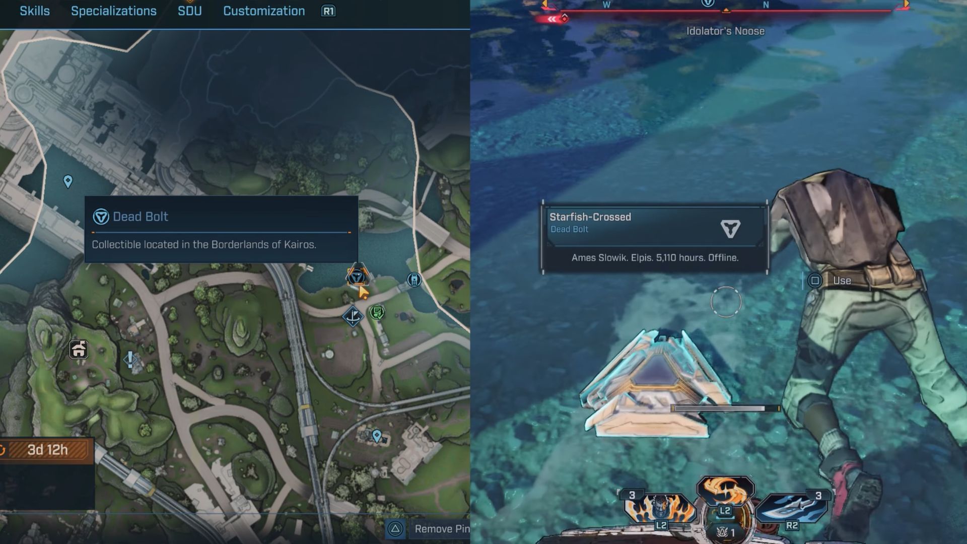 You will find a floating body at the location with the dead bolt near it (Image via Gearbox Software)