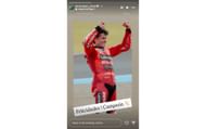 Fernando Alonso congratulating Marc Marquez for winning the 2025 MotoGP title on his Instagram story | Source: Instagram/Instagram/@fernandoalo_oficial