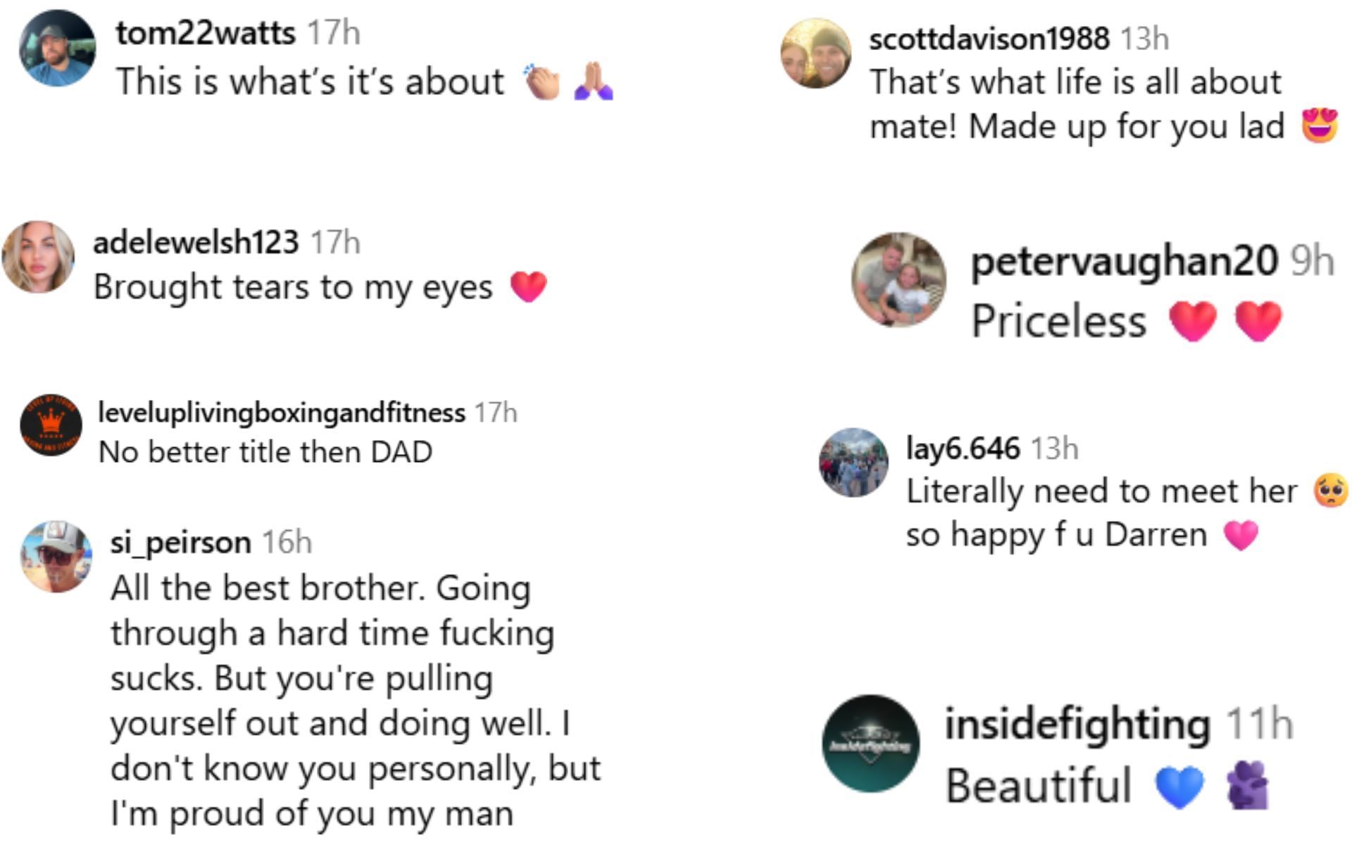 Fan reactions [Screenshots courtesy: @darrentill2.0 on Instagram]