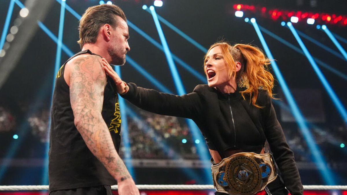 CM Punk was provoked by Becky Lynch on RAW. [Image via WWE.com]