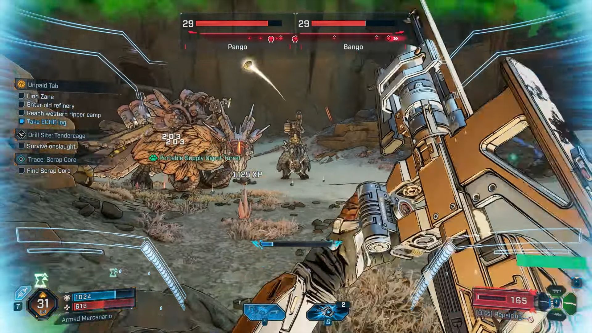 Pango and Bango are fleshy enemies and are weak to fire/incendiary damage (Image via Gearbox Software)