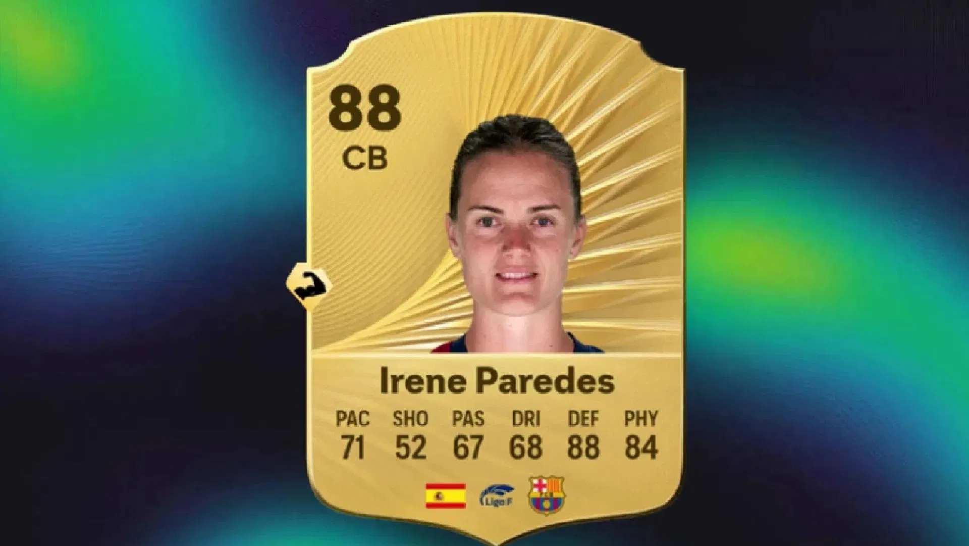 Irene Paredes is a pillar of the Barcelona women&#039;s team&#039;s defense (Image via EA Sports)