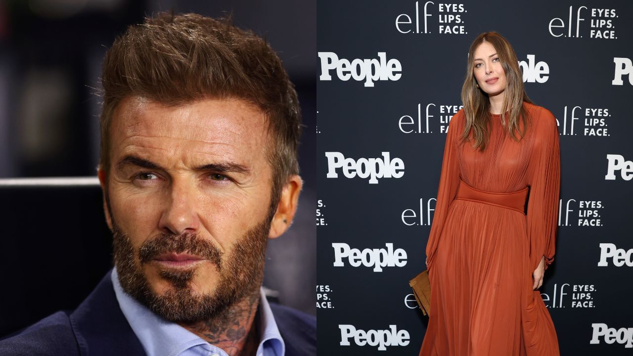 Maria Sharapova and David Beckham. Credit: GETTY