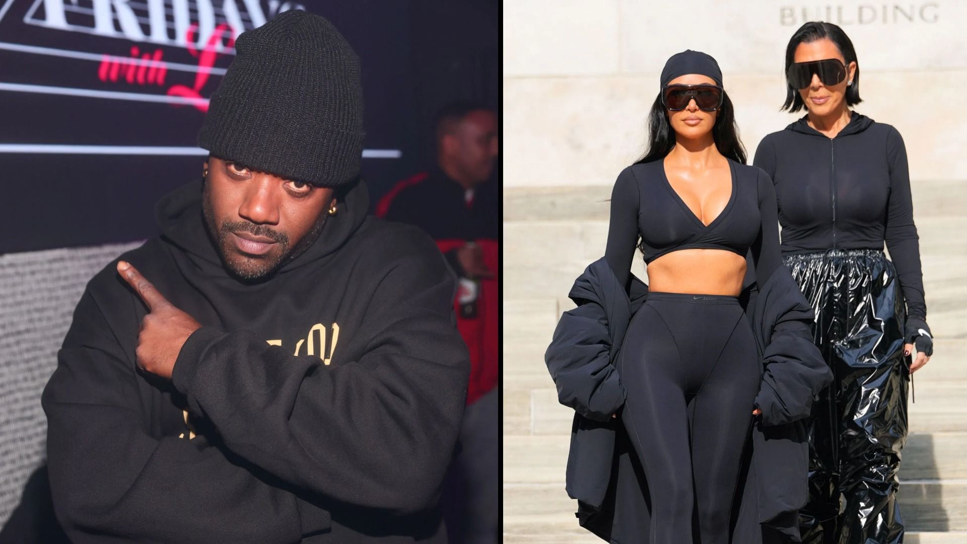 Ray J and Kim Kardashian with Kris Jenner (Image via Getty)