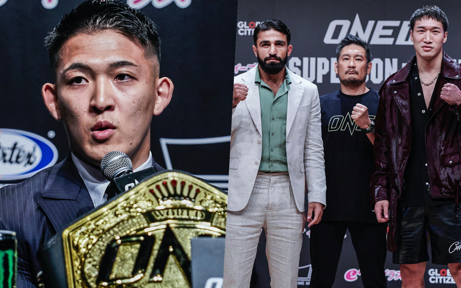 From left to right: Masaaki Noiri,  Marat Grigorian, Rukiya Anpo | Photo by ONE Championship