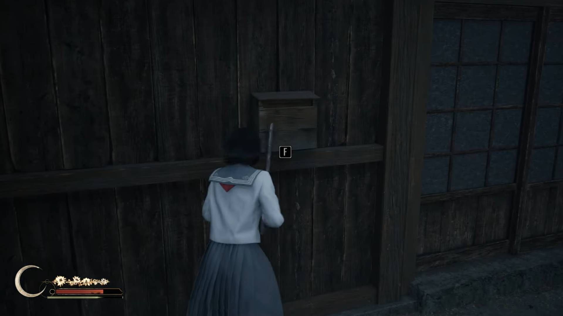 Interact with Sakuko&#039;s Mail Box to receive a charm and a letter (Image via KONAMI || YouTube@WoW Quests)