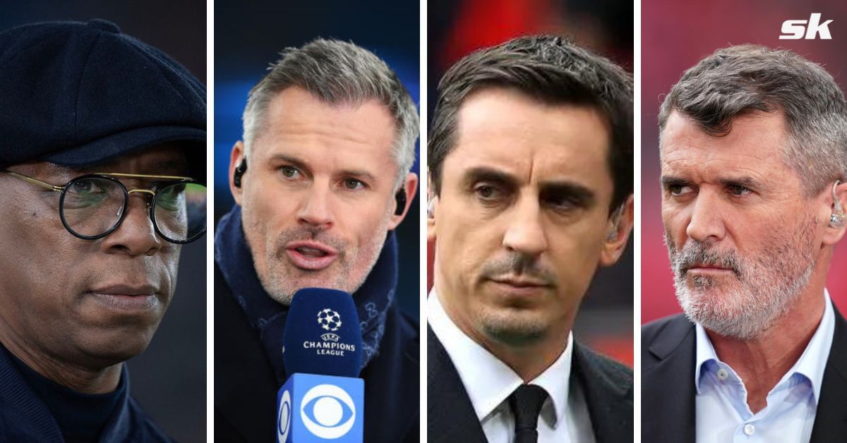 (L-R): Ian Wright, Jamie Carragher, Garry Neville &amp; Roy Keane - All images from Getty