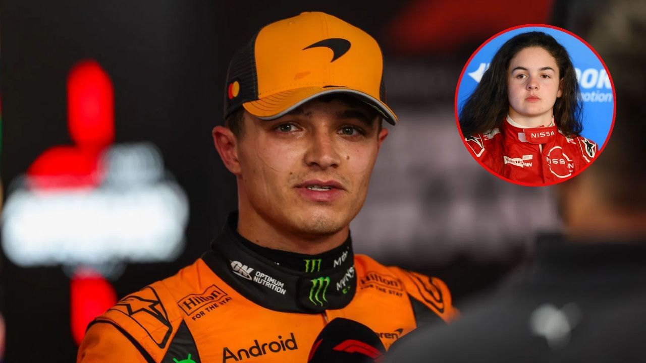 Lando Norris and Abbi Pulling (inset) | Image via Getty