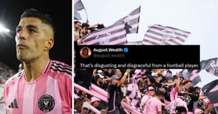 "Sore Loser" - Fans want Luis Suarez banned as he appears to spit on Seattle staff after Lionel Messi's Inter Miami lose Leagues Cup final