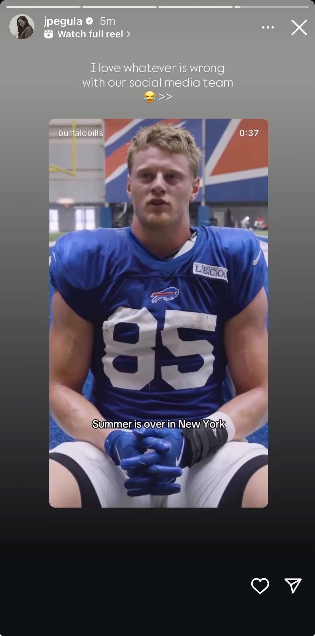 Jessica Pegula&#039;s Instagram story