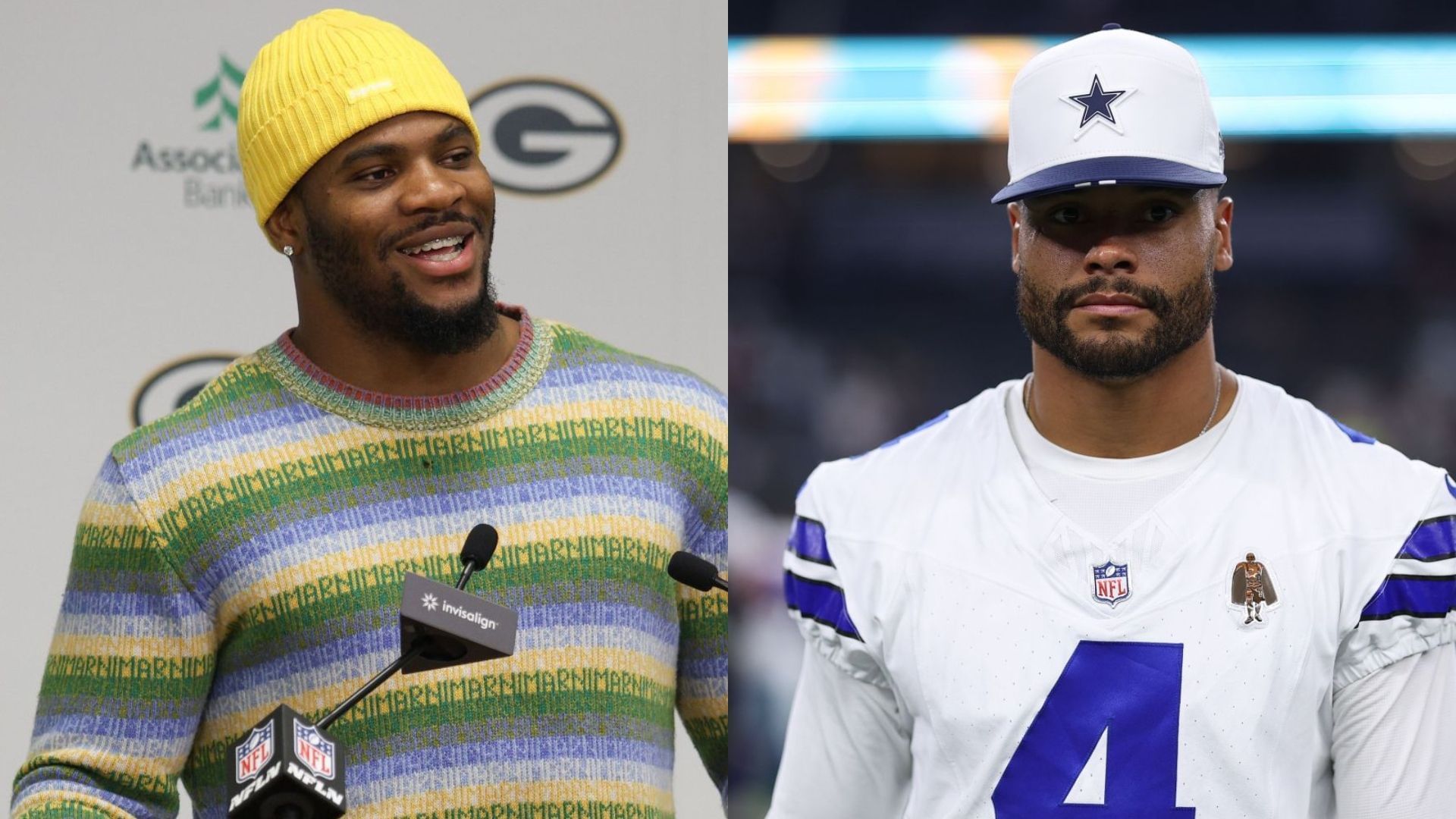 Dak Prescott reacts to Micah Parsons