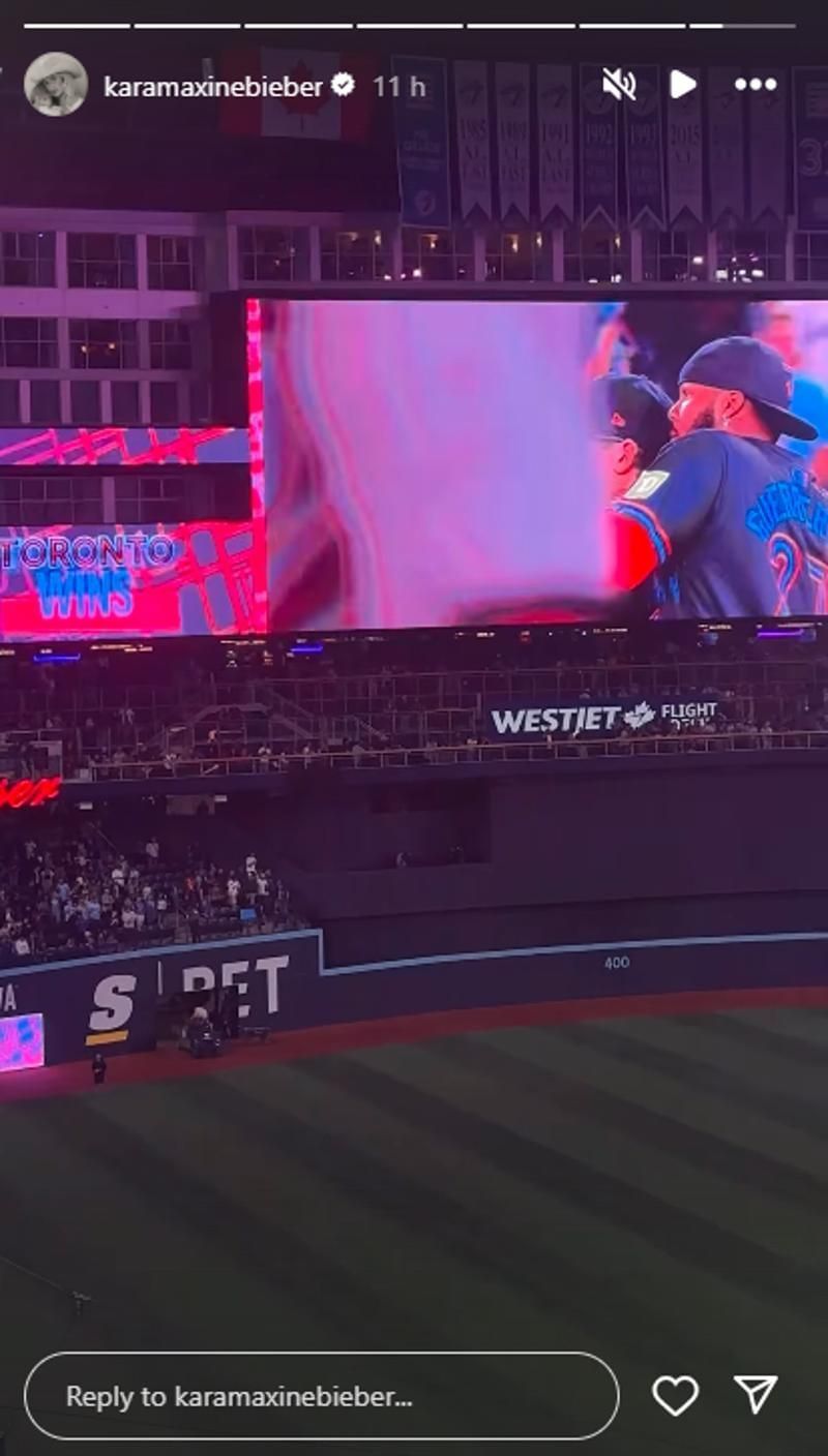 Shane Bieber&rsquo;s wife, Kara, shared a clip.(@karamaxinebieber/Instagram)