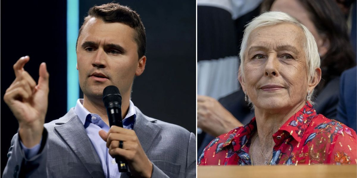 Martina Navratilova breaths a sigh of relief after Charlie Kirk