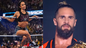 Seth Rollins spotted breaking character during AJ Lee's WWE return