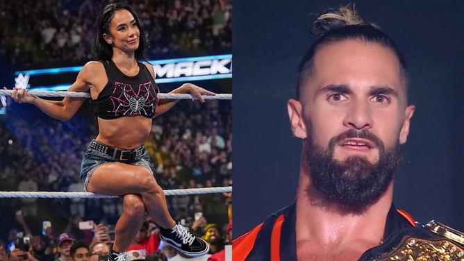 Seth Rollins spotted breaking character during AJ Lee's WWE return