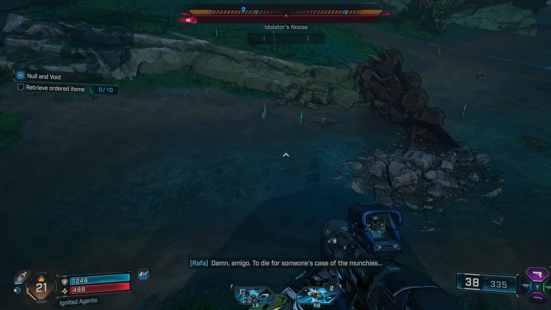 The Ripper&#039;s food is scattered around the crash by the coast (Image via Gearbox Software)