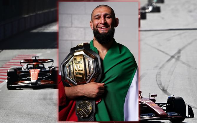 In photos: Khamzat Chimaev spotted at Team Ferrari garage at the Azerbaijan Grand Prix