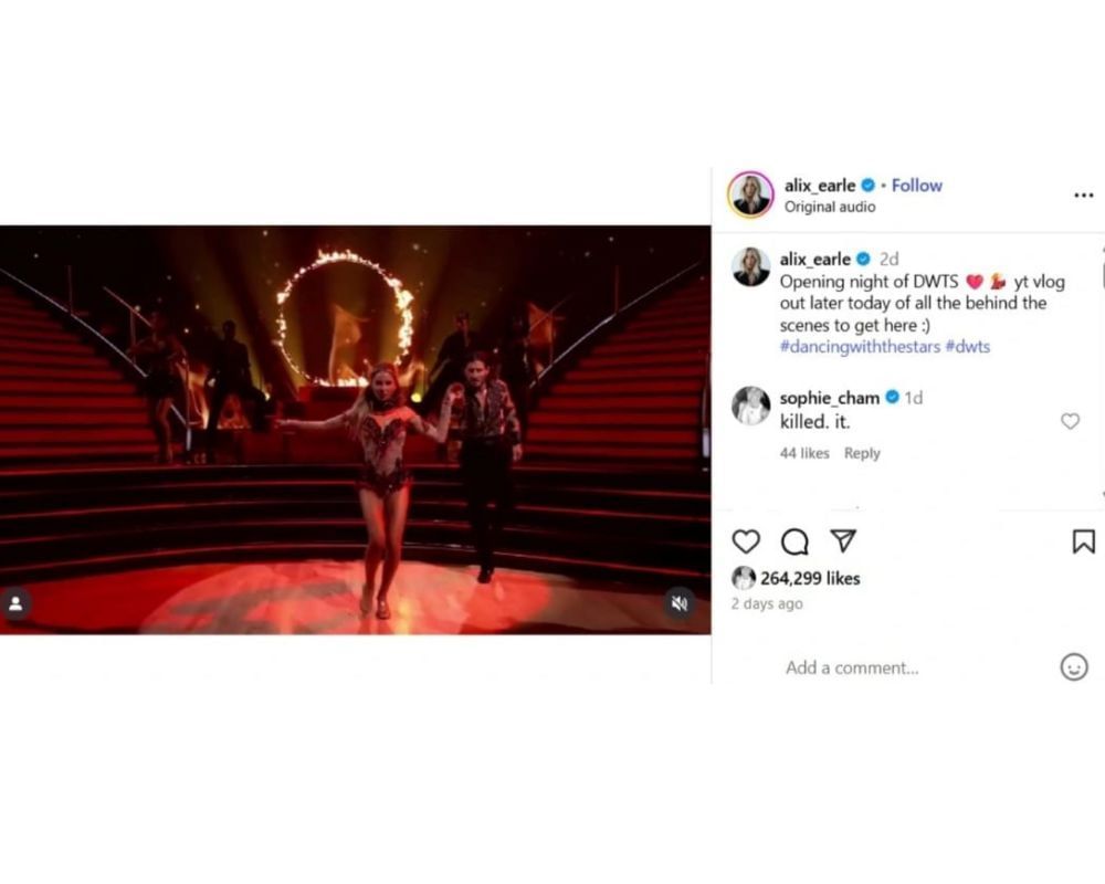 Sophie Cunningham dropped a two-word reaction on Braxton Berrios&#039; GF Alix Earle&#039;s DWTS debut in Britney Spears&rsquo; inspired bodysuit [IG/@alix_earle]