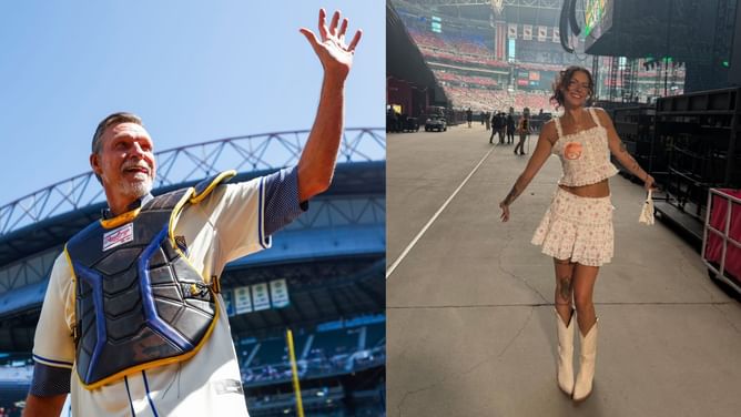 Randy Johnson’s daughter Willow turns up glamor in polka dot halter top and blue jeans in stylish mirror selfie