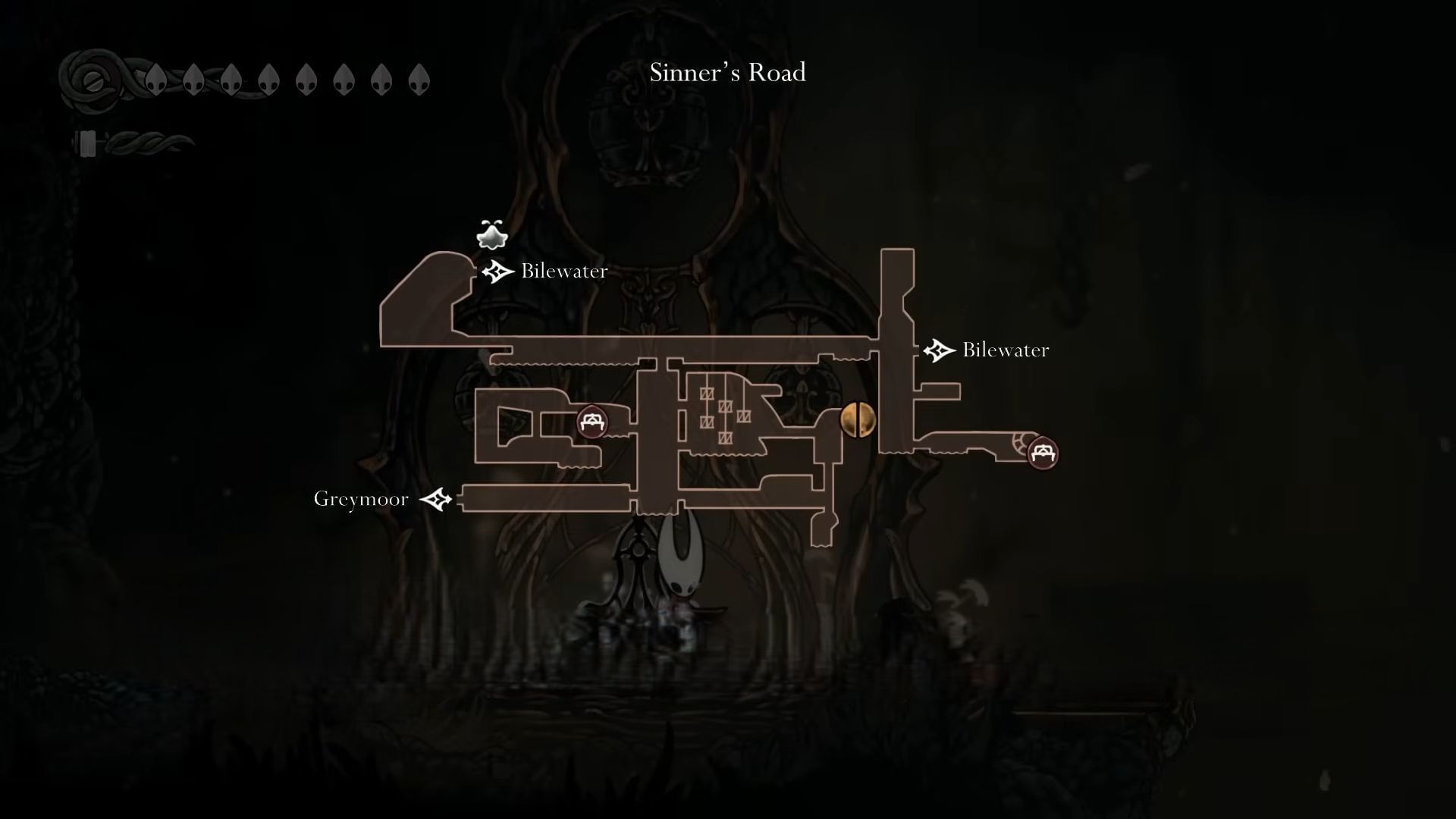 Benjin and Crull&#039;s location in Hollow Knight Silksong (Image via Team Cherry || Youtuber@Tong ZhengHee)