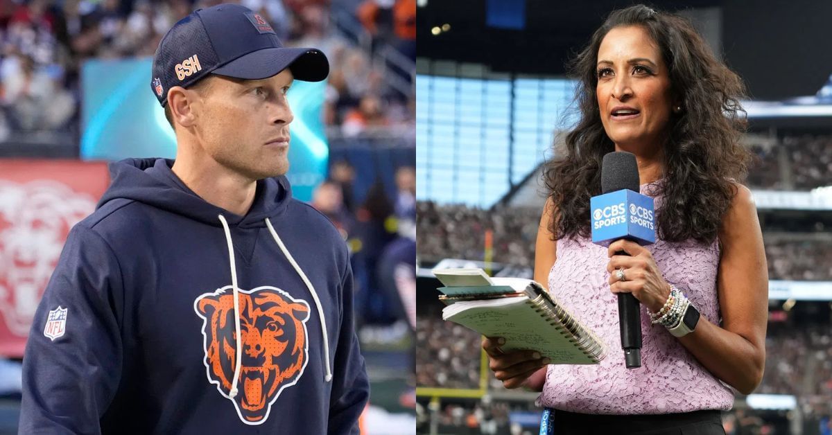 NFL fans react as Ben Johnson apologizes for rude halftime interview with CBS reporter Aditi Kinkhabwala