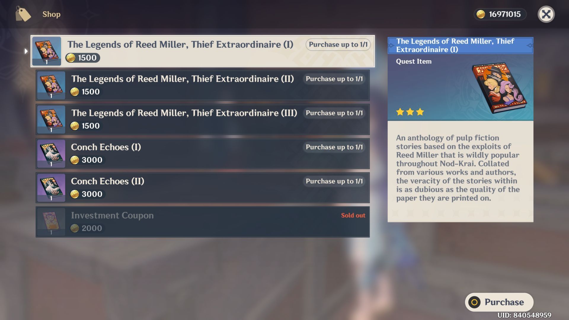 Purchase books from Dhabit in Nasha Town (Image via HoYoverse)