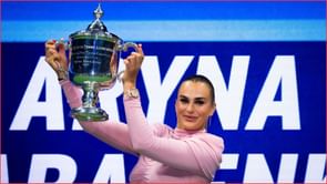 PICTURES: Aryna Sabalenka turns up the glamor in elegant pink dress as she poses with her US Open trophy in champions' photoshoot