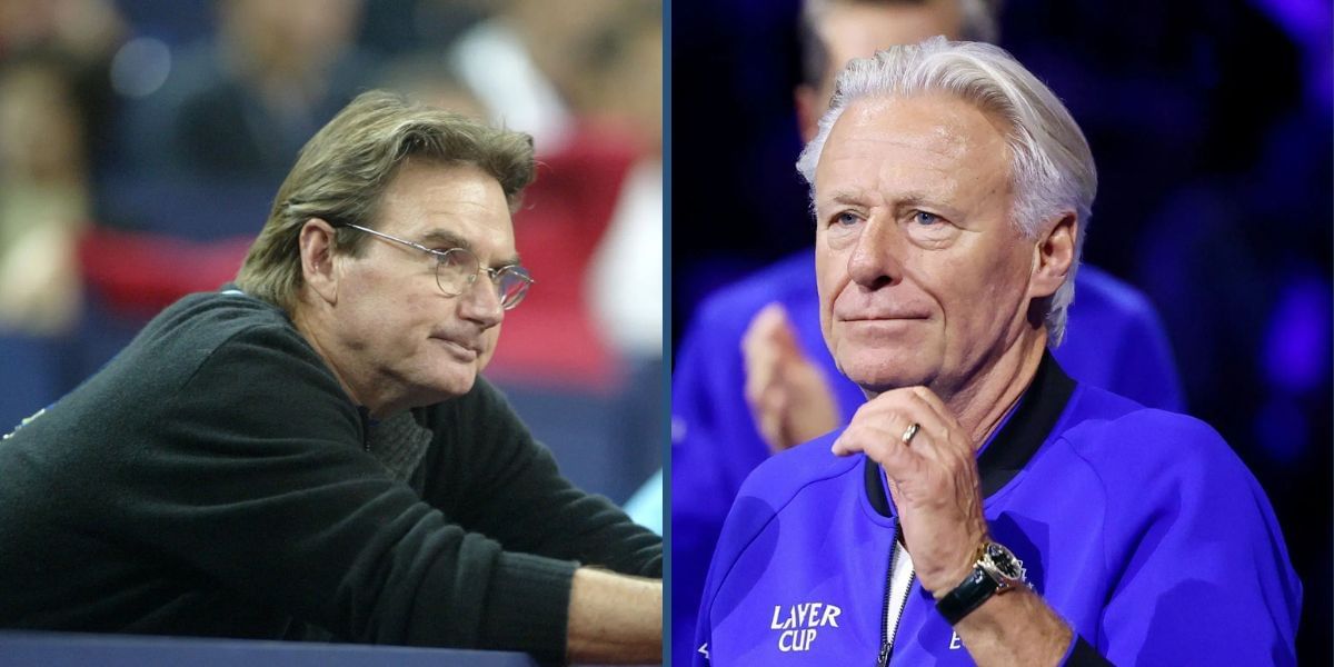 Jimmy Connors (L) and Bjorn Borg