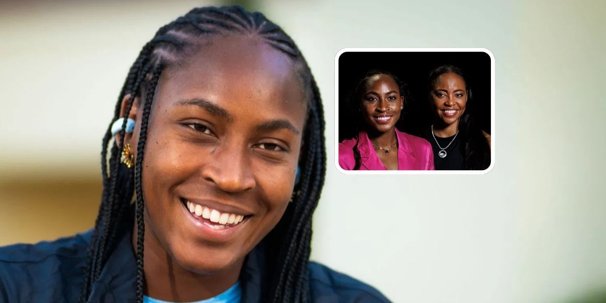 Coco Gauff (background), Gauff with mother Candi (inset), Sources: Getty