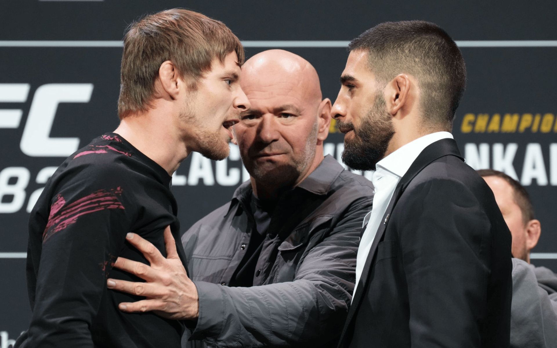 Bryce Mitchell (left) calls out Ilia Topuria (right) for a debate. [Image courtesy: Getty]
