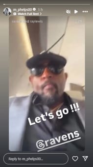 Screenshot of Phelps' Instagram story.