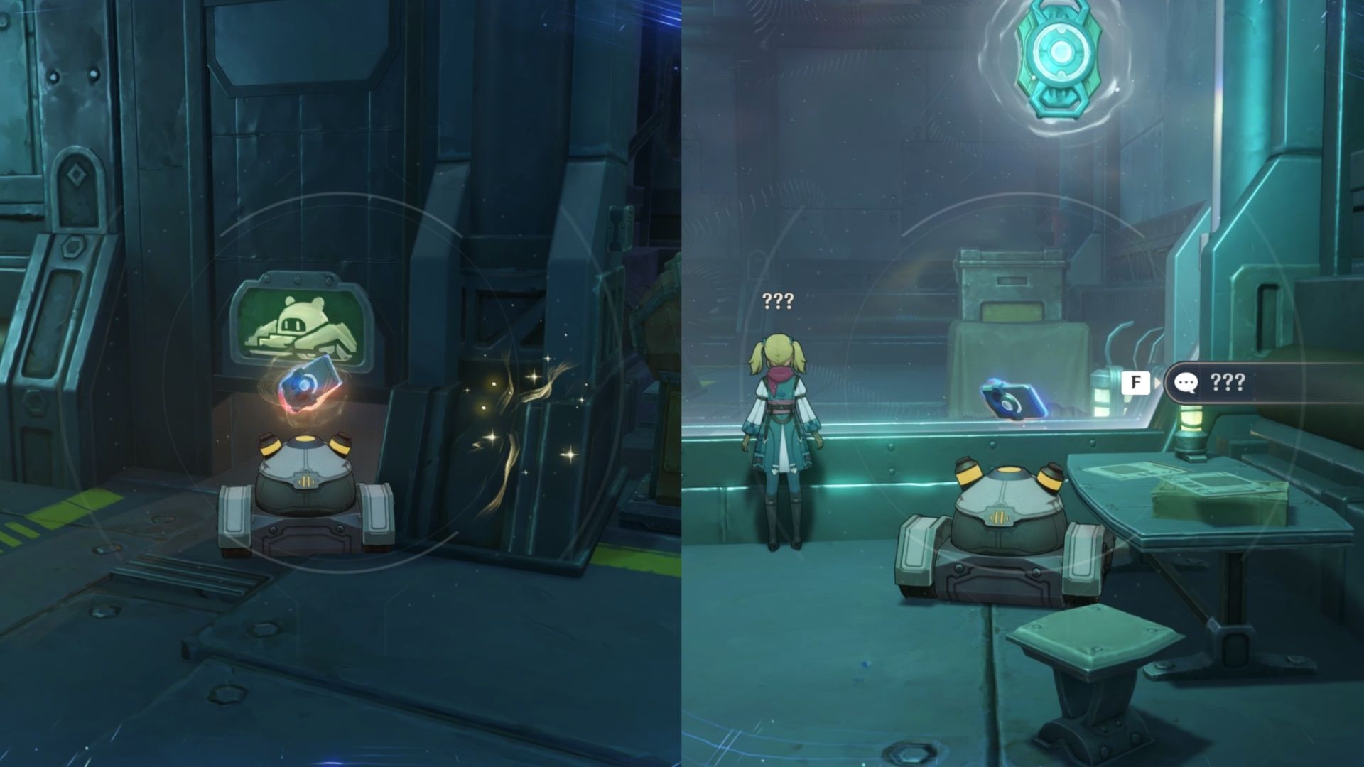 Get the cleaning bot inside the cell (Image via HoYoverse)