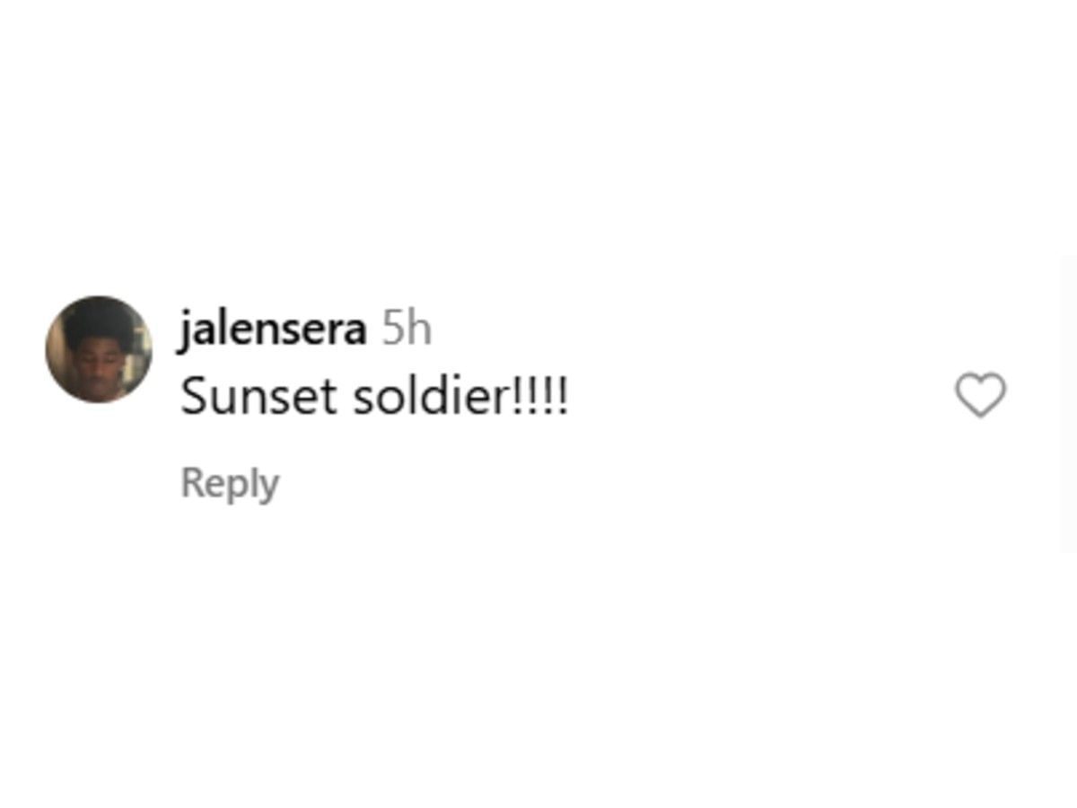 Jalen Sera&#039;s comment on Insrtagram