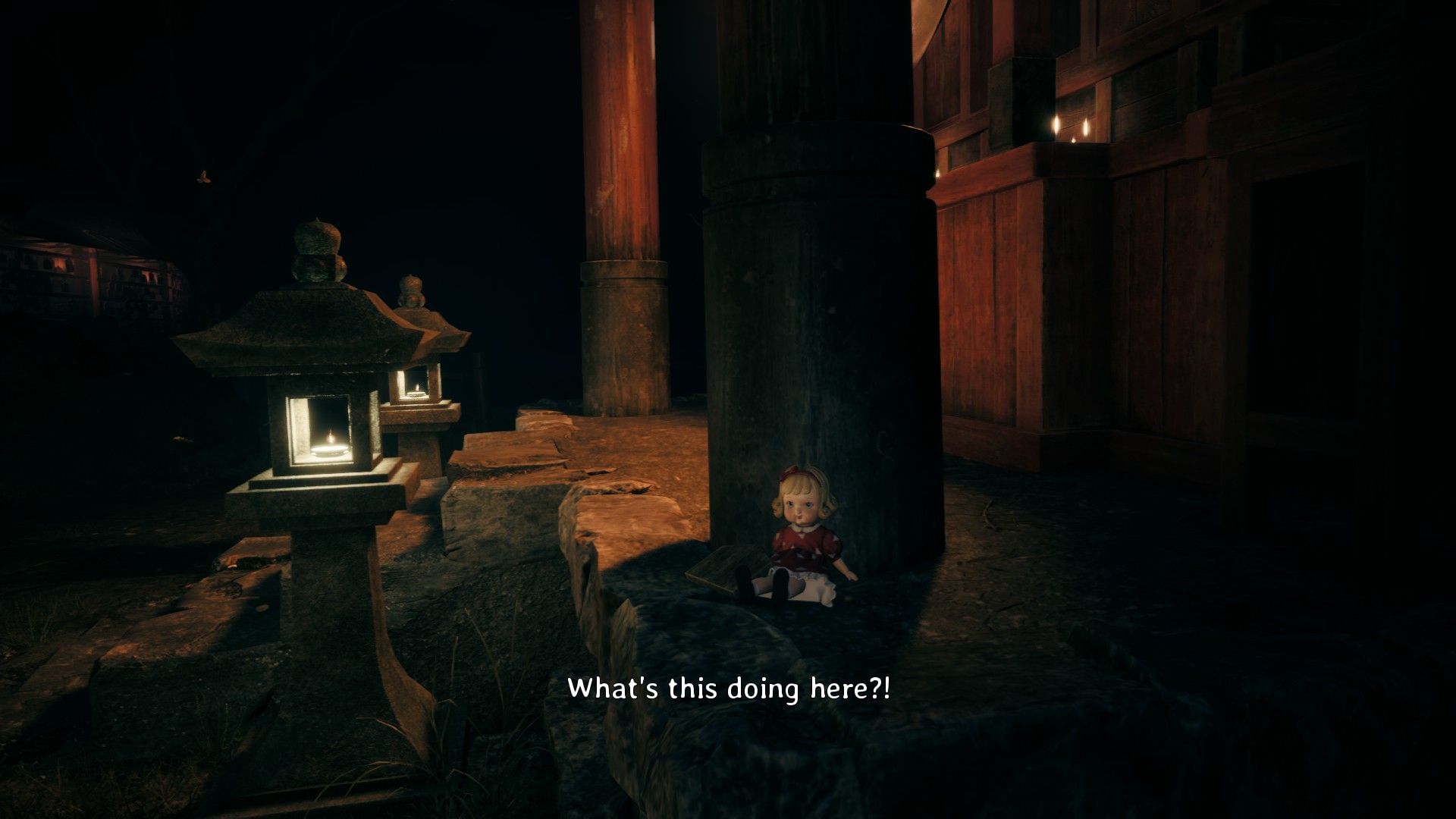 Interact with this doll to get the clue and solve the puzzle (Image via KONAMI || Sportskeeda Gaming)