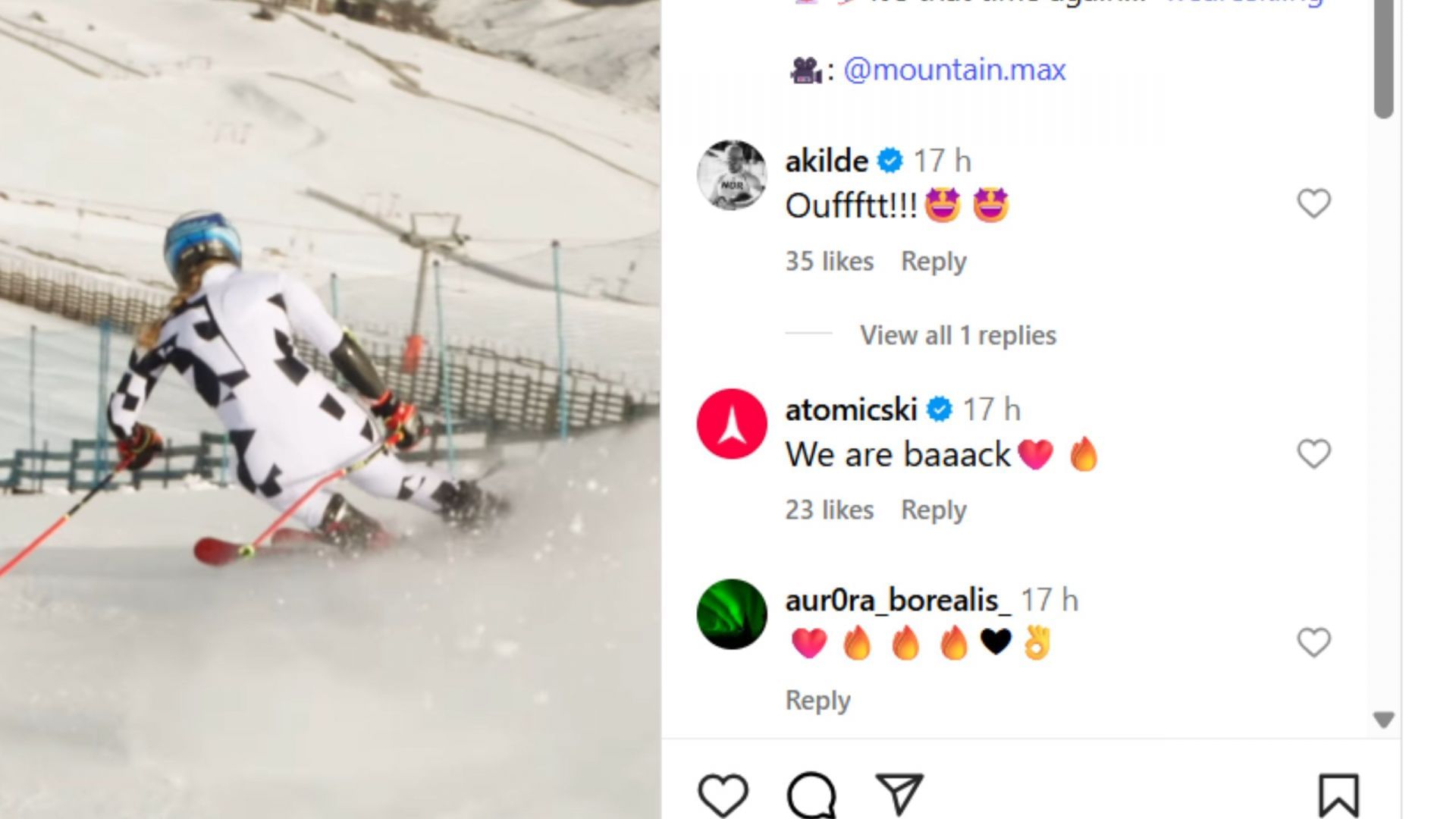 Screenshot of post (IG/ mikaleashiffrin)
