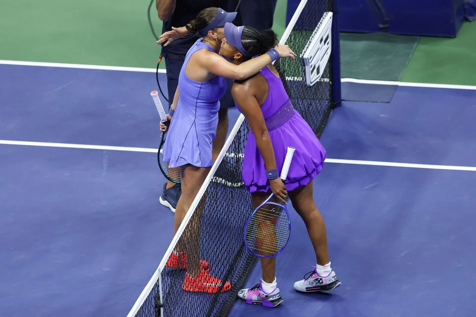 Amanda Anisimova and Naomi Osaka at the 2025 US Open - Source: Getty