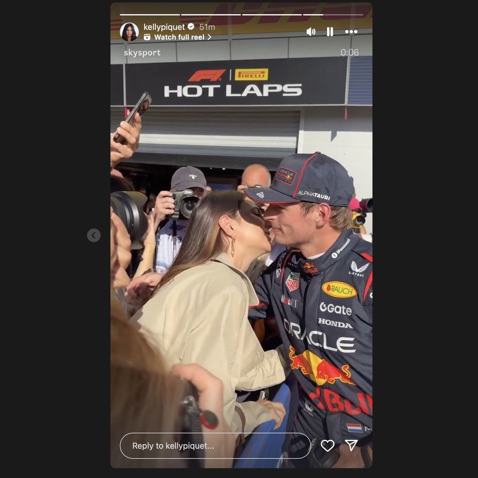 Screen grab via Kelly Piquet&#039;s Instagram story [via Instagram/@kellypiquet]