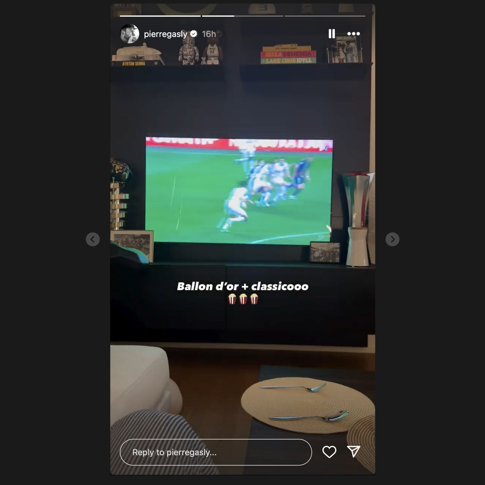Screen grab via Pierre Gasly&#039;s Instagram story [via Instagram/@pierregasly]