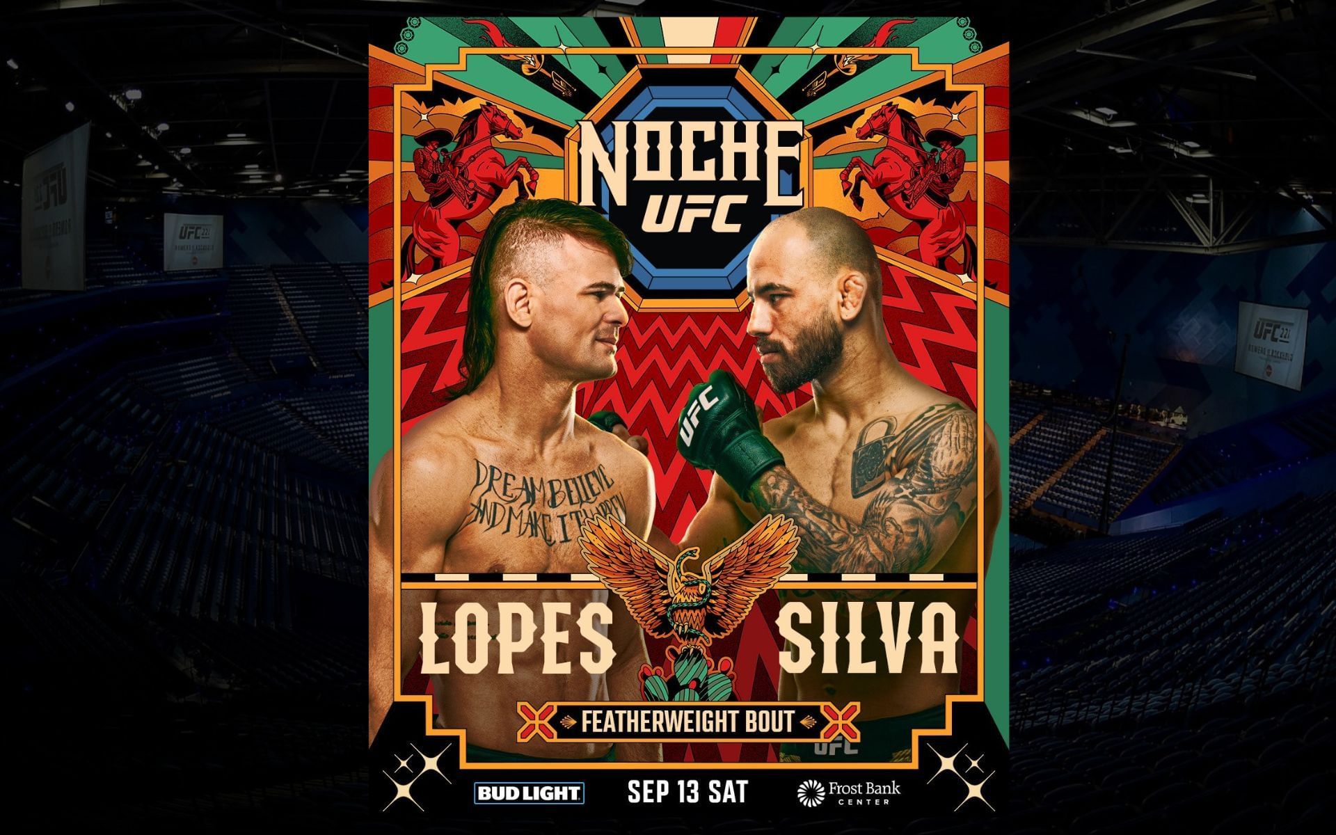 Noche UFC poster. [Images courtesy: Getty and @ufc on X]