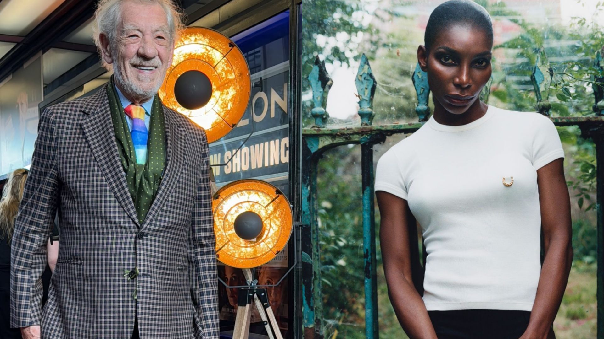 The Christophers has attracted attention because of its impressive cast (Image via Ian McKellen Instagram/ Michaela Coel Instagram)