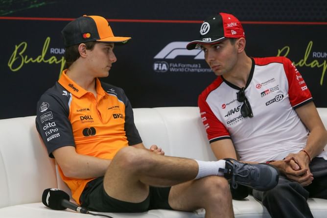 Oscar Piastri rages at Esteban Ocon during the F1 Azerbaijan GP FP3