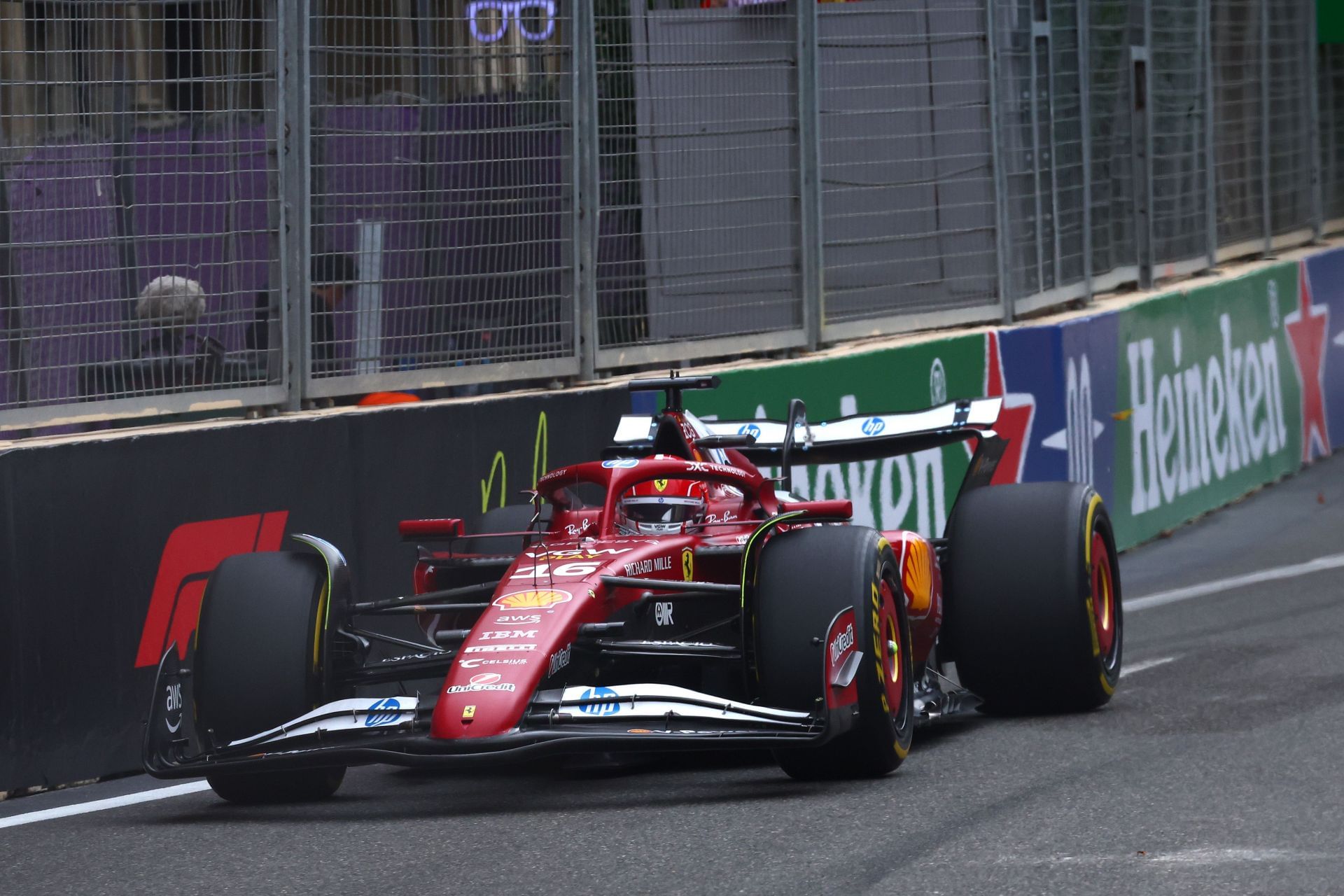 Charles Leclerc during the 2025 F1 Azerbaijan GP (Getty Images)
