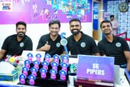 Sreejesh with the SG Pipers team at the auction - Source: Hockey India