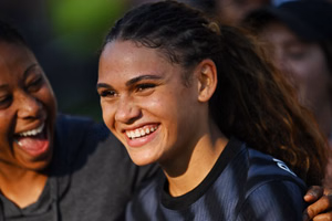 Dennis Rodman's daughter Trinity Rodman all smiles after being honored as EA FC 26 cover athlete
