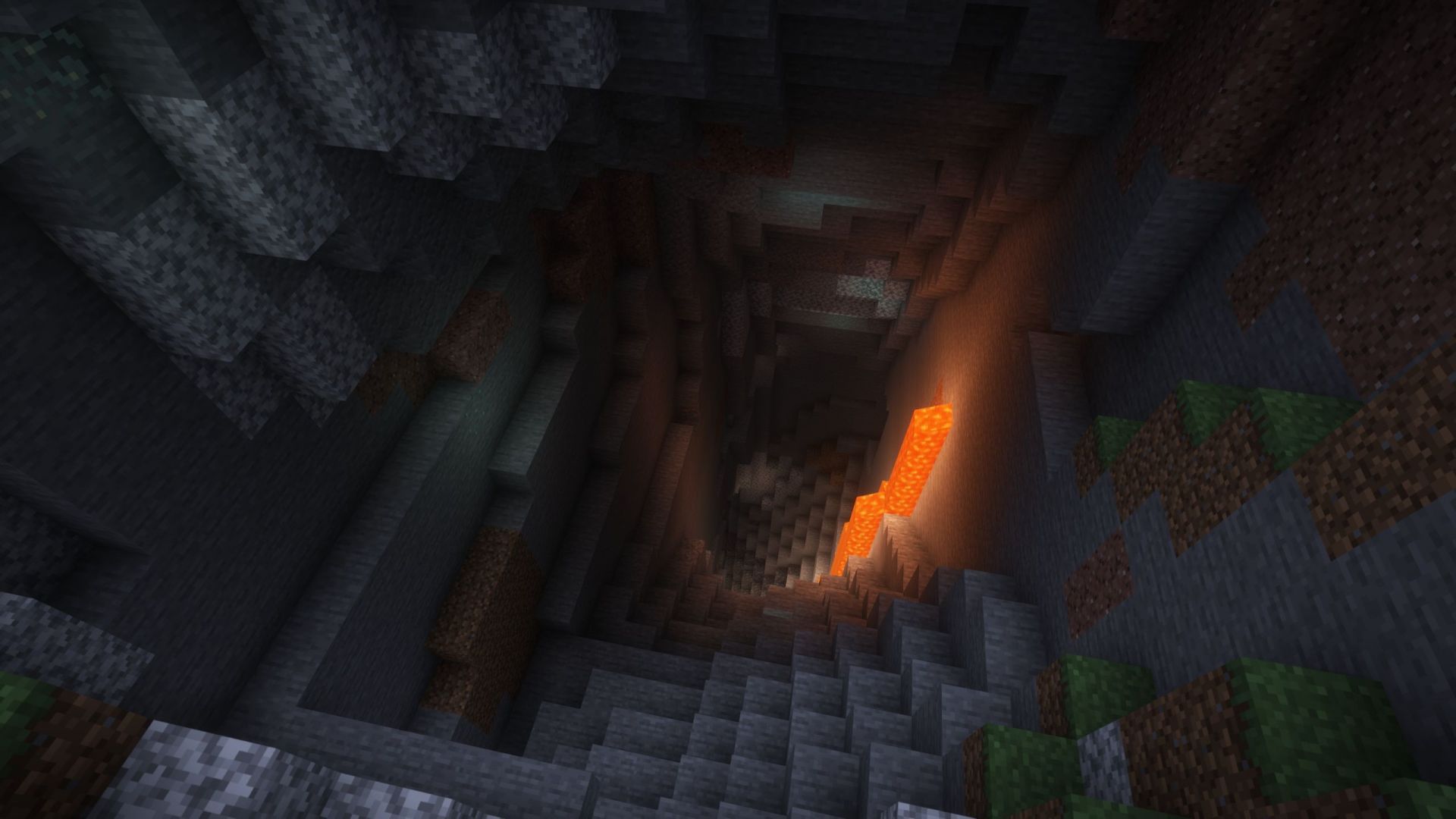 The caves are one of the scariest aspects of the game (Image via Sportskeeda Gaming || Mojang Studios)