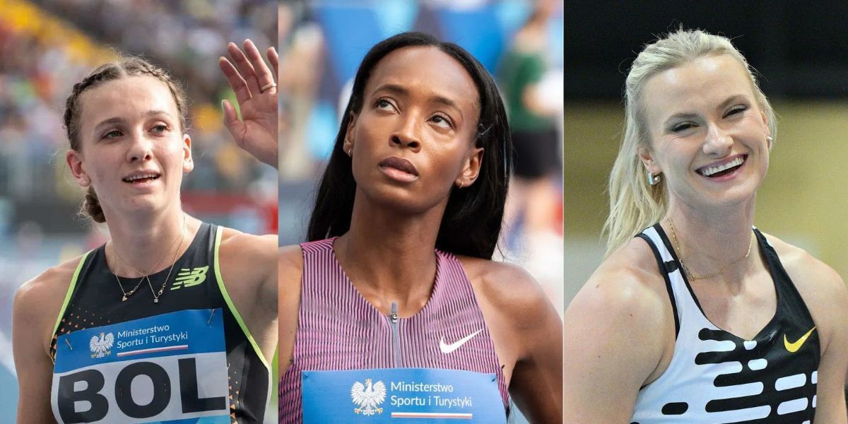 Femke Bol (L), Dalilah Muhammad (C) and Katie Moon (R). PHOTO: Getty Images
