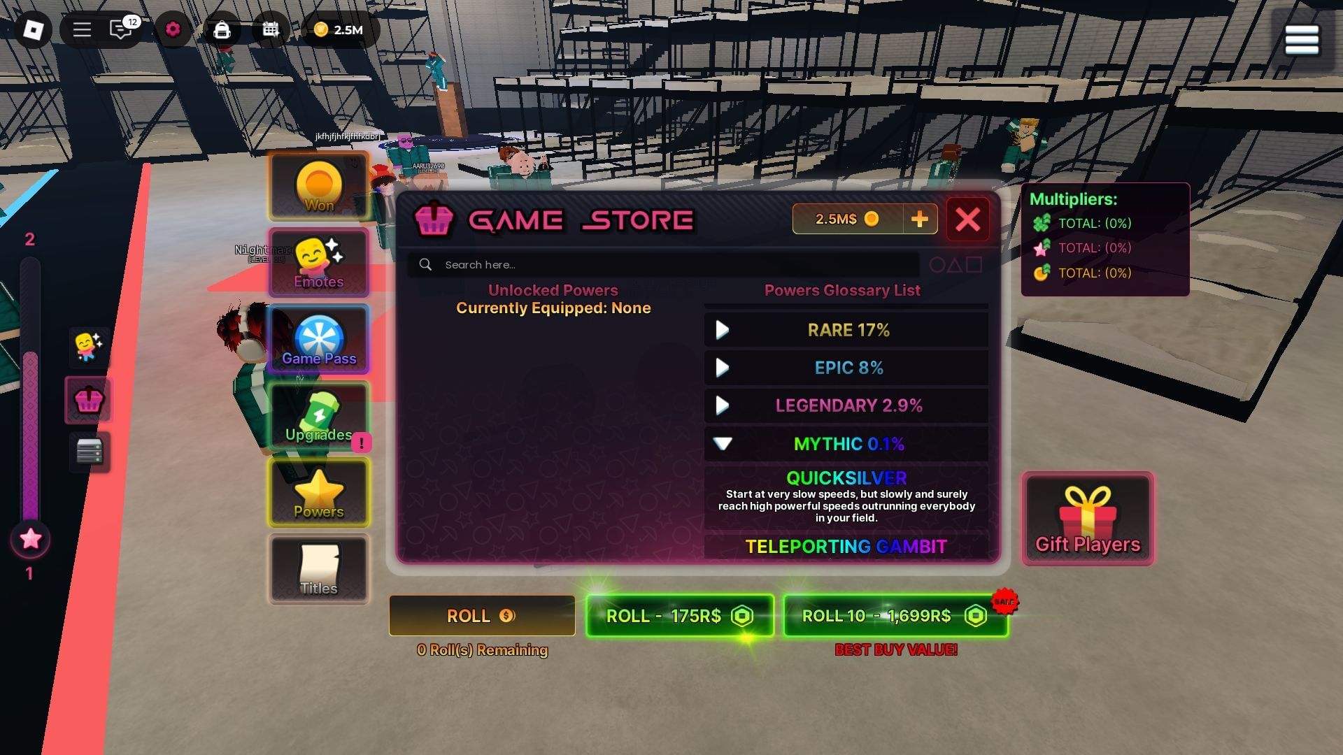 The Quicksilver Power (Image via Roblox)