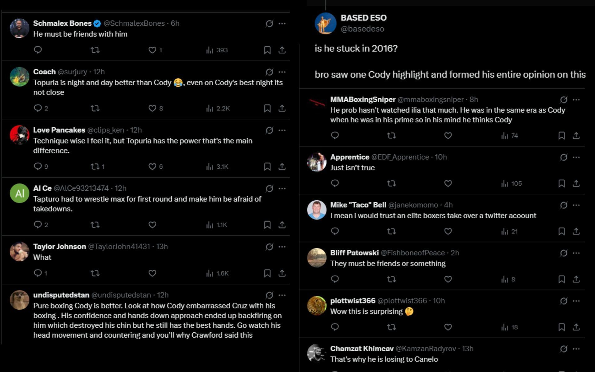Fans react to Terence Crawford&#039;s pick for best boxer in the UFC. [Screenshots courtesy: @RedCorner_MMA on X]
