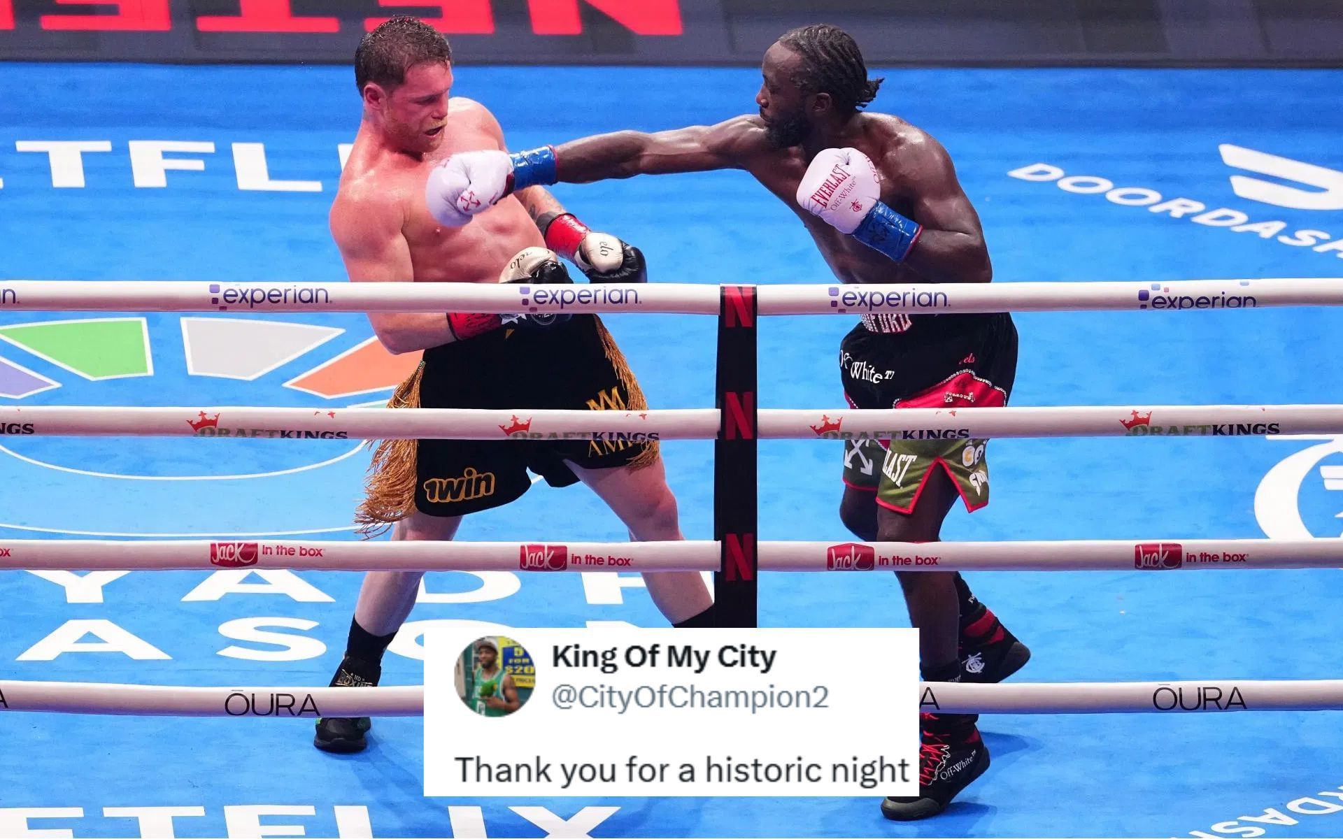 Fans react to total viewers for the Canelo Alvarez (left) vs. Terrence Crawford (right) fight. [Image courtesy: Getty]